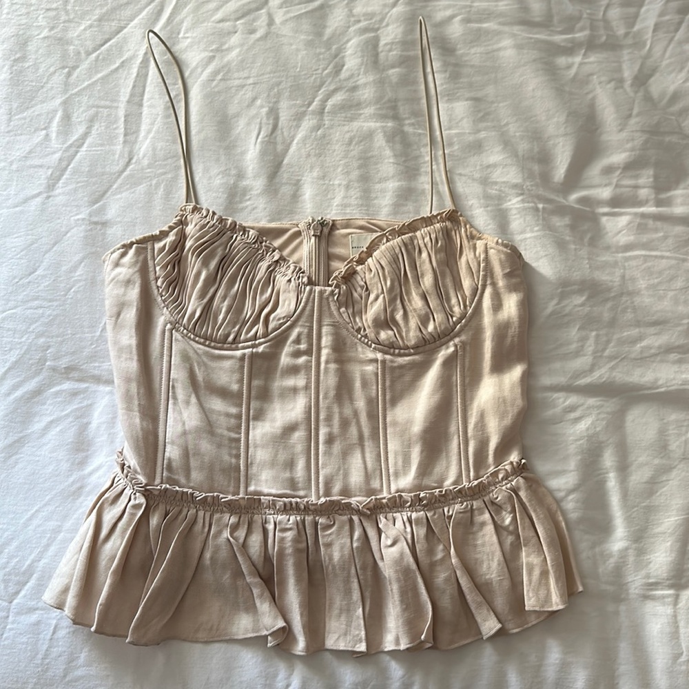 H&M Beige Ruched Bustier Camisole